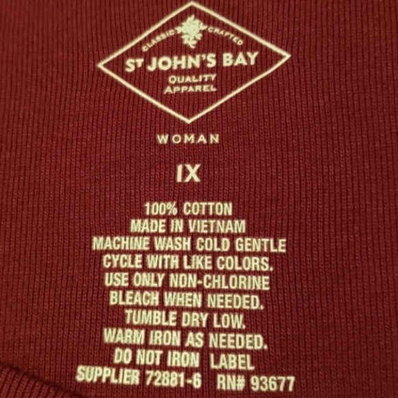 NWT ST. JOHN'S BAY Christmas Cotton Scoop-Neck Long-Sleeve Pullover Tunic - Picture 3 of 5